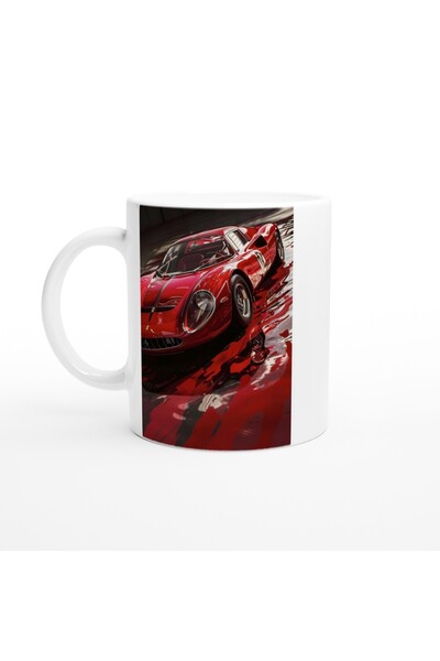 Generic Brand Red Retro Sports Car Printed Mug Cup
