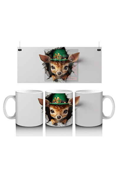 Luluyen قبعة سانت باتريك مثبتة على شكل صغير لطيف من الغزال - تصميم كوب ثلاثي ...