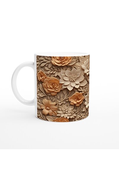 Luluyen كوب منقوش على شكل زهرة من روز تاتش