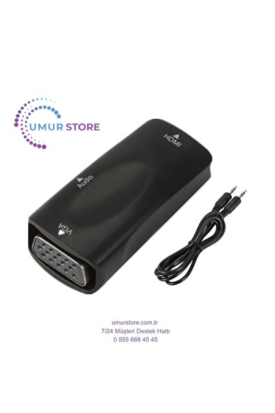 Genel Markalar HDMI To VGA Monitör Ses Destekli Çevirici Dönüştürücü Adaptör ...