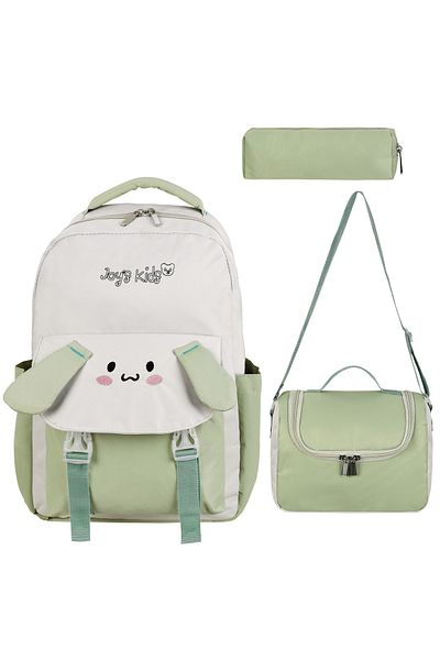 CAKARD Joy's Ki̇ds 3-Piece School Bag Set - Soft with Cute Rabbit Design