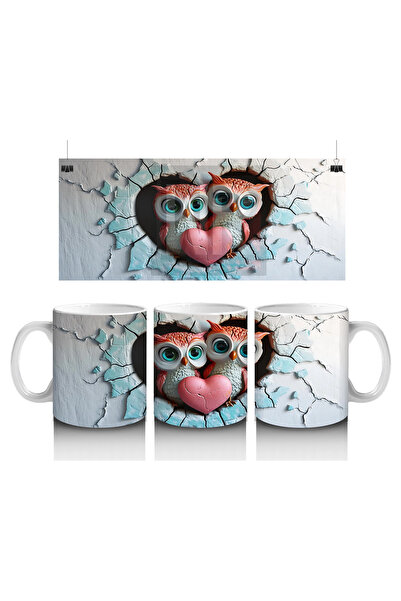 Luluyen بطريق ذو جدار مكسور مع تفاصيل على شكل قلب - كوب قهوة مطبوع