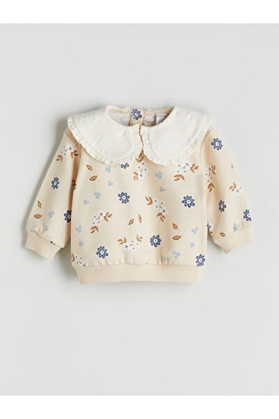 LC Waikiki LCW baby YENİ SEZON Bebe Yaka Kız Bebek Sweatshirt ve Tayt 2'li