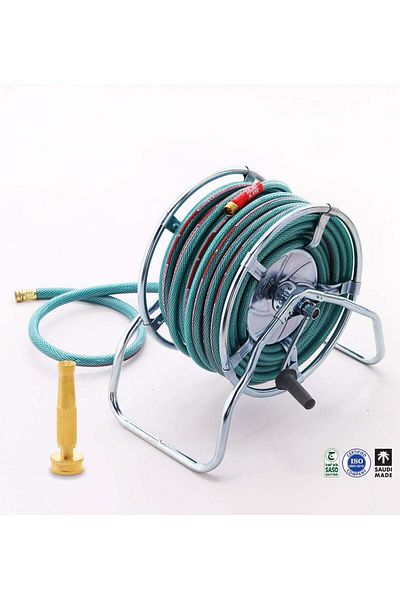 ALAYED Steel Reel With Hose Garden Hose 3/4In *50M