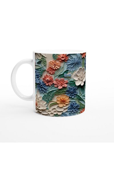 Luluyen Cheerful Floral Patterned Mug in Pastel Spring Tones