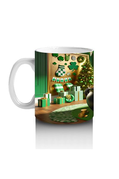 Luluyen Dog with Hat and Golden Bowl – Printed Coffee Mug