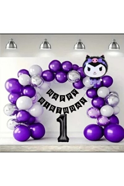 SİNDA Kuromi Doğum Günü Partisi Konsepti - Kraft Banner - Yaş Günü