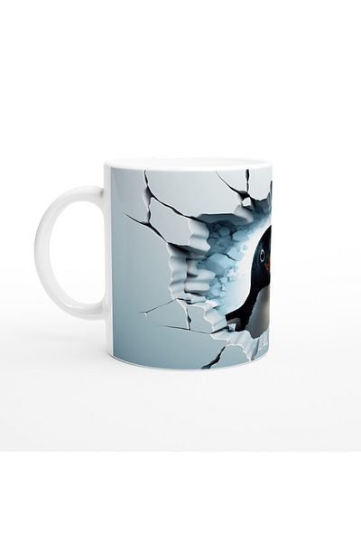 Luluyen Cute Penguin Printed Mug Cup Drilling the Ice Wall