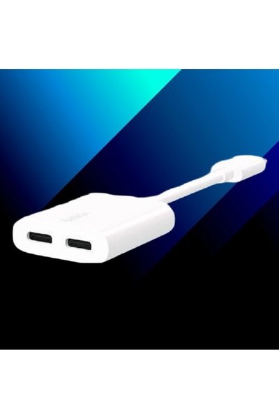 Belkin محول الصوت والشحن RockStar USB-C – أبيض