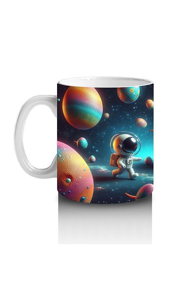 Luluyen Astronauts Who Meet Dinosaurs in Space and Make Children Love Milk Patterned Mug