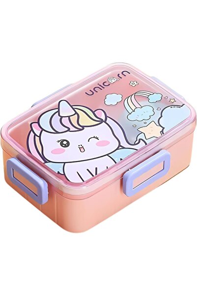 Twisoo صندوق غداء بلاستيكي بنمط كرتوني لطيف للأطفال، صندوق بينتو تيفين خالٍ م...