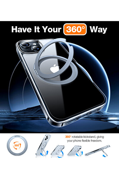 TORRAS 360° Rotatable Stand for iPhone 15 Case