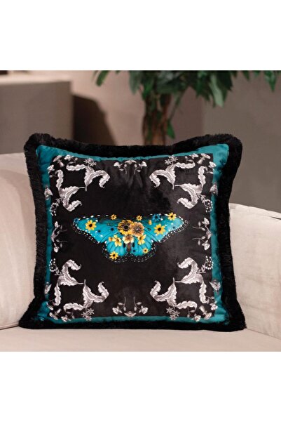 Adawall Butterfly Patterned Pillow/Cushion (Filling Bead Fiber, Nation. Washing and Fading Certificate)