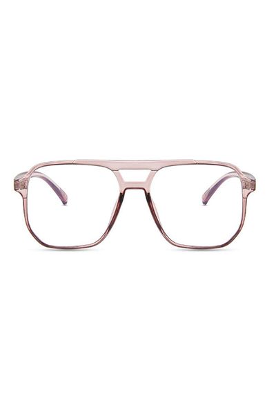 GERICOM Transparent lens glasses with computer protection, non-diopter, aviator style, square lenses, polyca