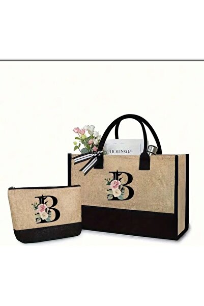 Turkuvaz Leather 2'li Set Plaj ve Makyaj Çantası