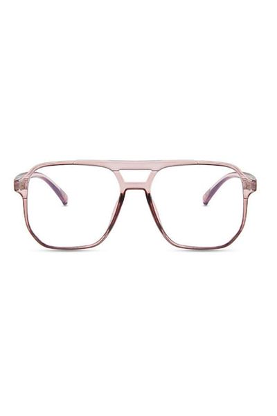 GERICOM Transparent lens glasses with computer protection, non-diopter, aviator style, square lenses, polyca