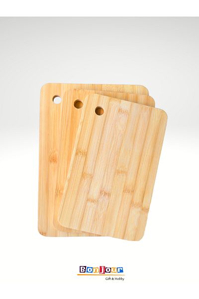 Bonjour Gift & Hobby Mien 3-Piece Bamboo Fruit & Vegetable Cutting Board