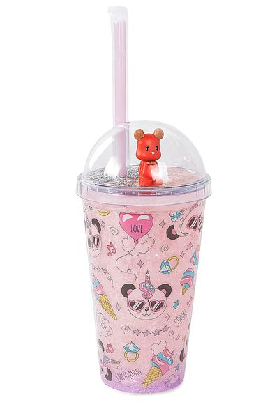 peanelife Love Themed Glass with Lighted Straw