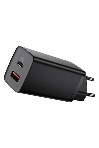 Baseus EU USB Charger, Type-C, 65W, GaN Lite CCGAN2L B01, T77, Black