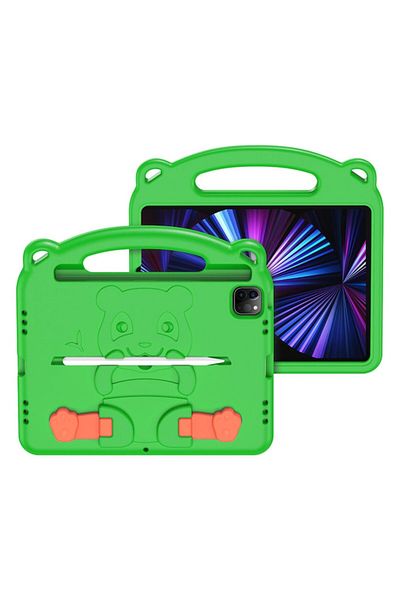 Bibilel Protective Foam Case for iPad PRO 2018, 2020, 2021 and iPad Air 2020, 2022 - Panda Design, Green