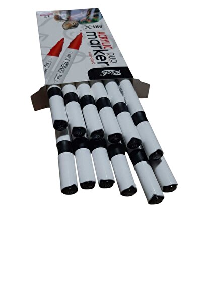 hobiadresi ART-X AKRİLİK MARKER ÇİFT TARAFLI PROFESYONEL KALEM 12 Lİ PAKET