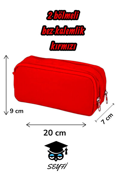 SEYFİKİRTASİYE 2 bölmeli kalemlik kırmızı