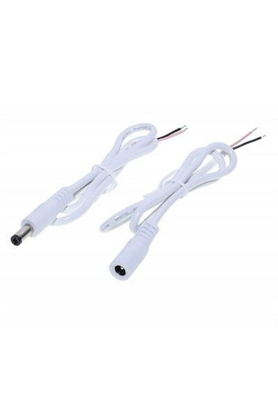 Bibilel Set cablu de alimentare DC 2.1mm, mama-tata, Alb, ALX-BBL3969