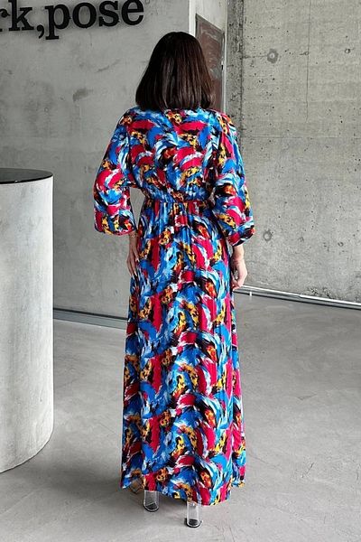 STILVANA Woven Printed Bat Sleeve Dress S8124
