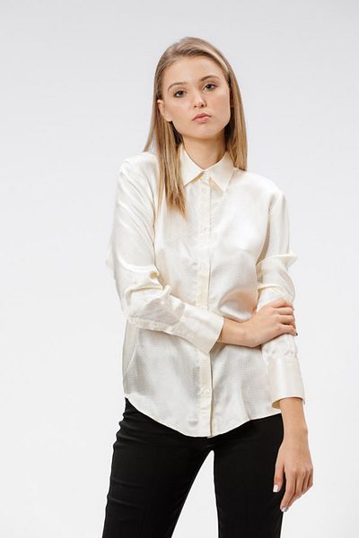 RVL Cream satin viscose shirt