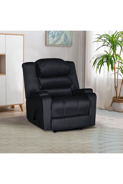 Lazy Vibes Reflex Comfort - Practical Velvet Recliner Chair with Storage Box | Fixed