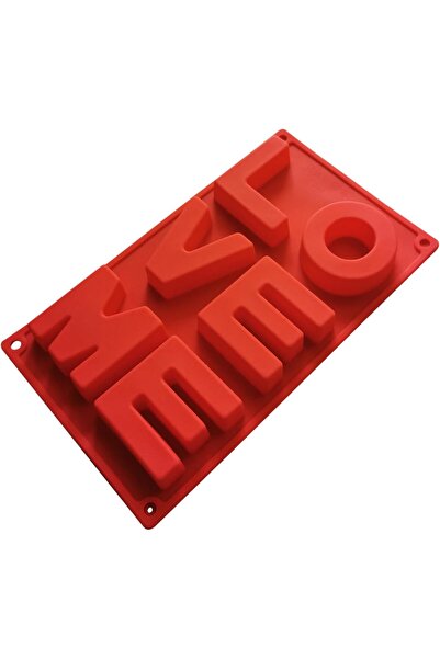 Generic Love Me Silicone Baking Mold – Heart-Shaped for Cakes, Cookies & Fondant (Red)