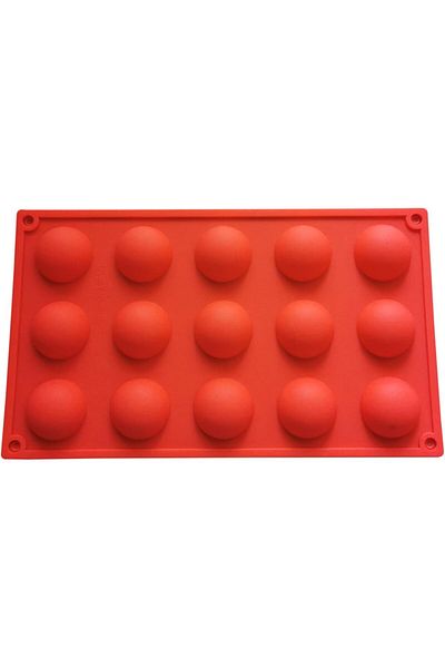 Generic Silicone Baking Mould – 15 Cavity Semi-Sphere, Red