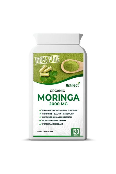 OptiTect Organic Moringa, 120 Veggie Capsules, Enhances Mood & Brain Function