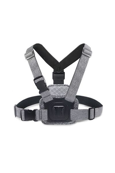 GERICOM Textile Chest Mount with Magnetic Fixing for GoPro, Nylon, Adjustable 70-150cm, Black/Grey