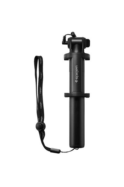 Spigen Selfie Stick with 3.5 mm Jack Cable, Compatible with iOS, Android, Windows, Black