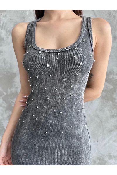 STILVANA Strappy Dress with Stones