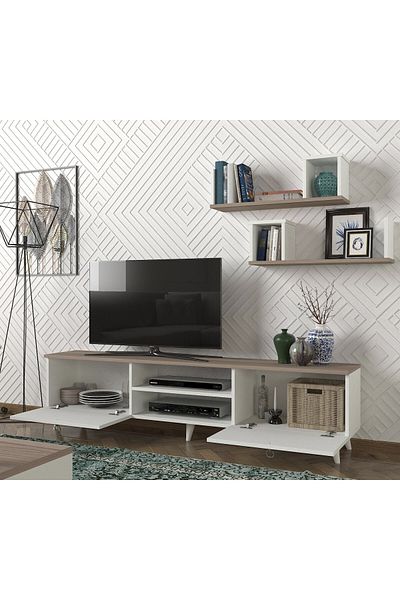 SAHABA Seddra TV table, white and gray