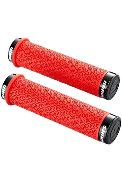 Sram Locking Grips DH, Length 139mm, Dual Clamp, Red