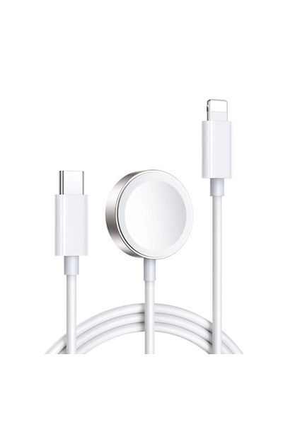 OEM Inductive Charger for Apple Watch, PD 20W, includes USB-C to Lightning Cable 1.5m, White
