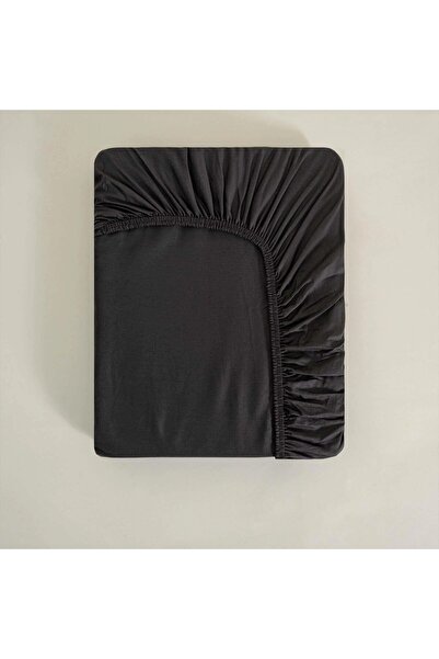 Ecocotton Tek Kişilik Lastikli Çarşaf %100 Organik Pamuk Saten Antrasit 120x2...