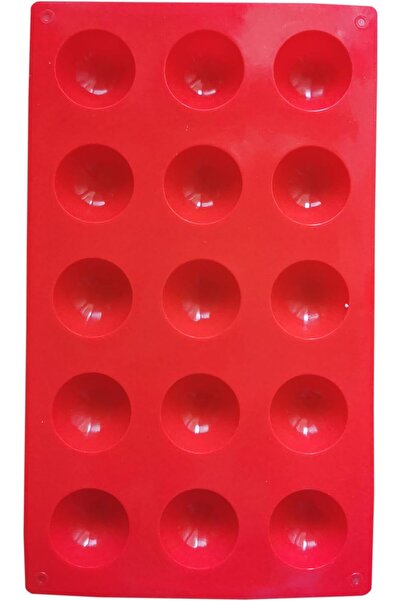 Generic Silicone Baking Mould – 15 Cavity Semi-Sphere, Red
