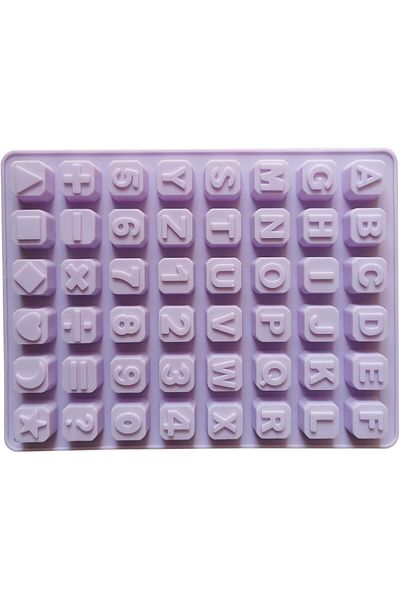 Generic Silicone Letter & Number Mould - 48 Cavities