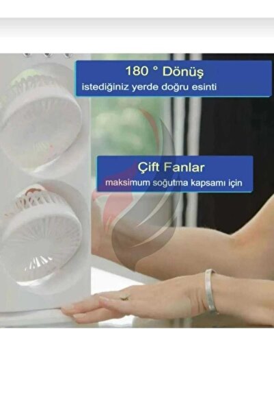 ZELIA Wear Işıklı Çift Fanlı Spreyli Nemlendirici ve Klima Soğutucu Buharlı Buzlu Vantilatör