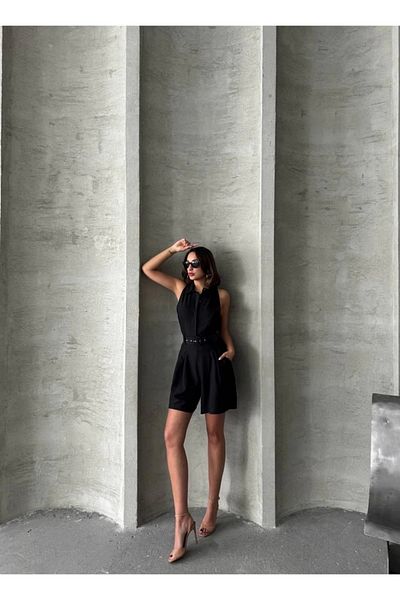 STILVANA Jumpsuit with Collar Shorts