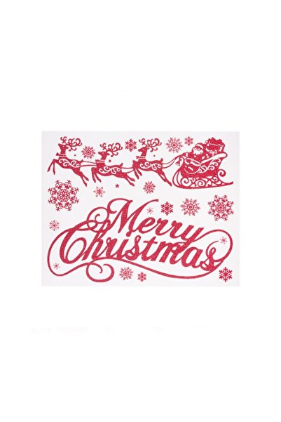 SOHO Decorative Sticker for Christmas, Merry Christmas, 30 x 42 cm, Red