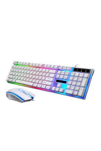 G21 لوحة مفاتيح ألعاب سلكية مزودة بإضاءة خلفية ملونة G21+