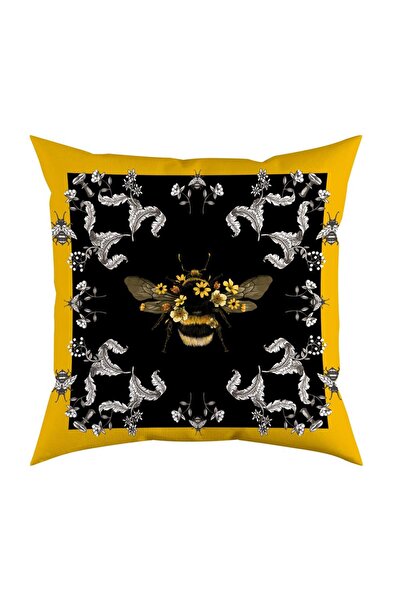 Adawall Bee Patterned Pillow/Cushion (Filling Bead Fiber, Nation. Washing and Fading Certificate)
