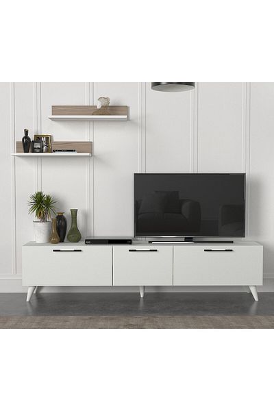 SAHABA Mareat TV table, white and gray