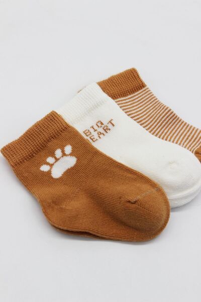 BUDİ HOME Bistyle 3-Piece Combed Cotton Socks Bs10110 Mustard
