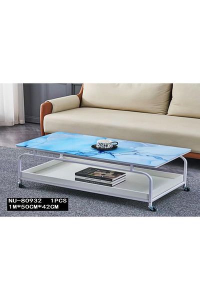 Türkiye Coffee Table for Living Room, Modern Center Table with Solid Metal Frame